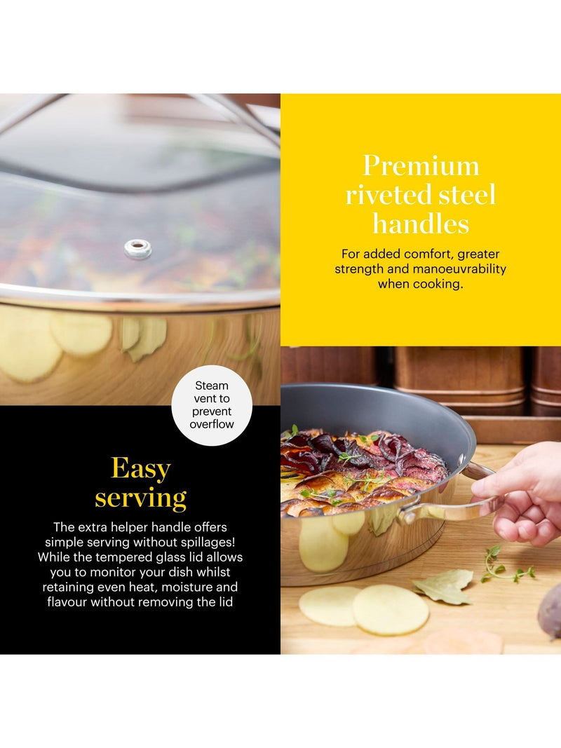 Good Food Stainless Steel Multi-Pan with Tempered Glass Lid