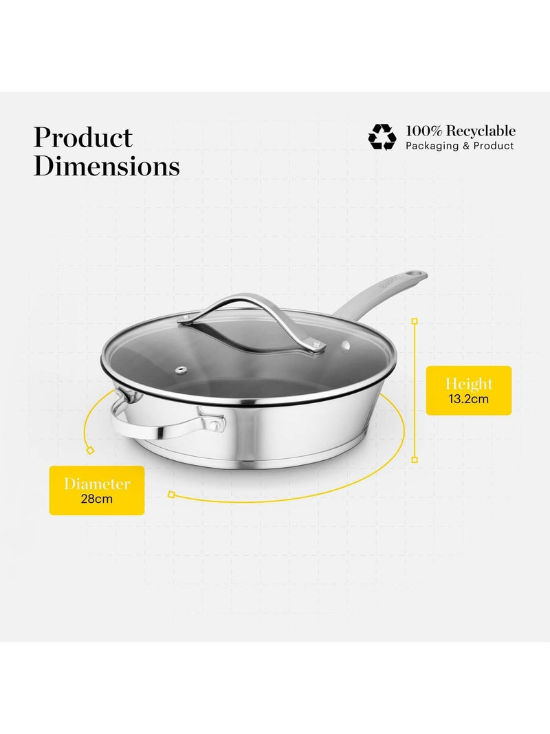 Good Food Stainless Steel Multi-Pan with Tempered Glass Lid