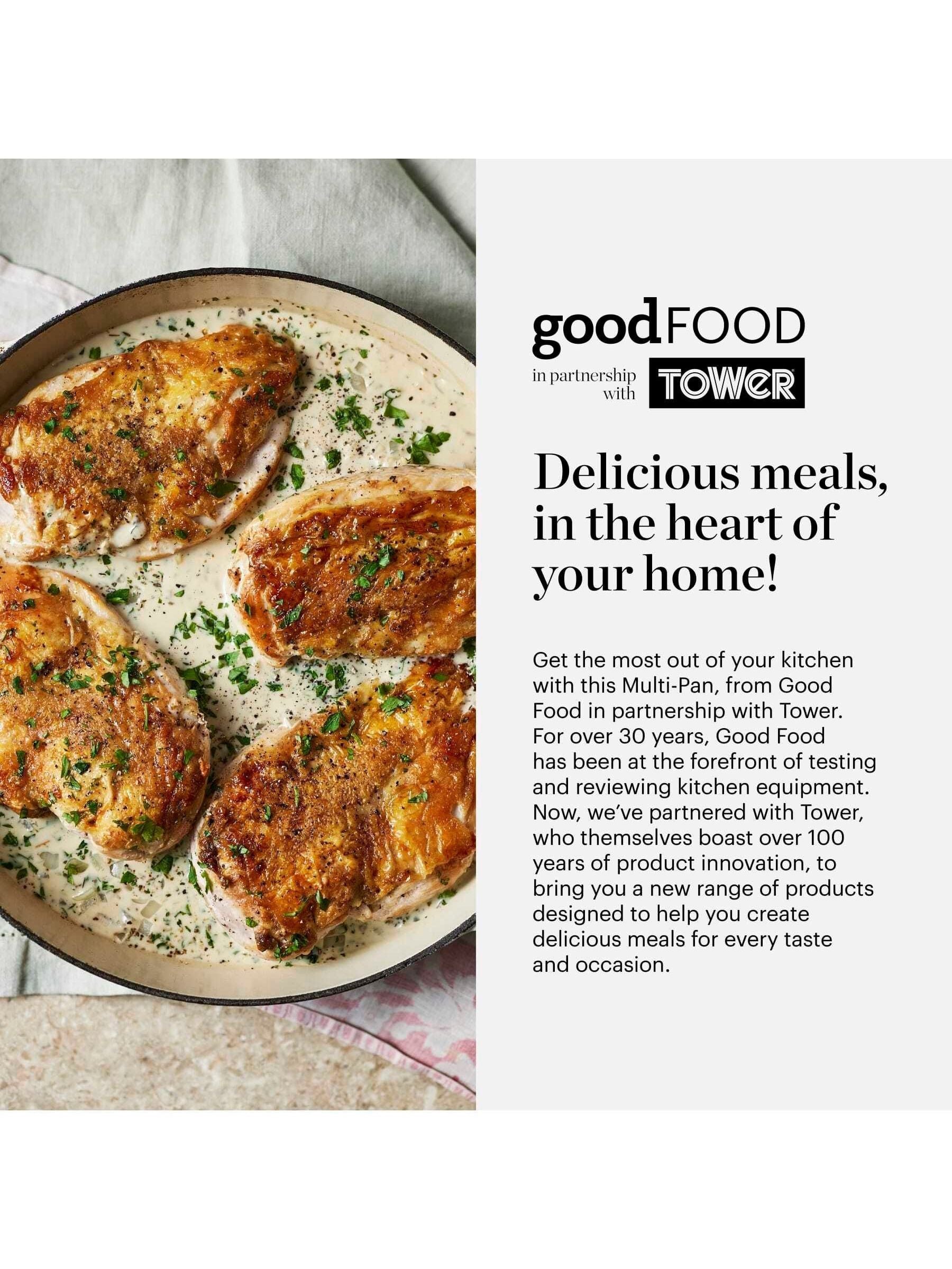 Good Food Stainless Steel Multi-Pan with Tempered Glass Lid