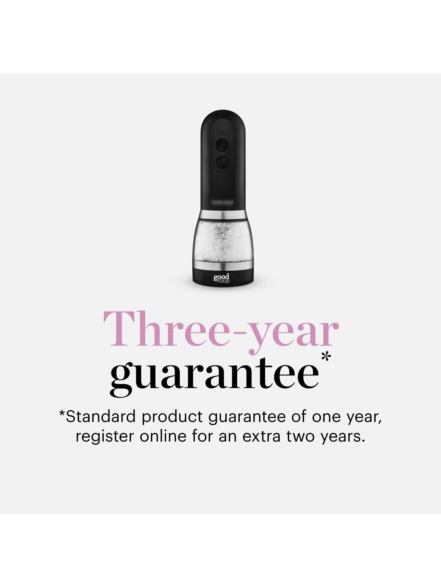 Good Food black duo salt and pepper mill, imported from the UK