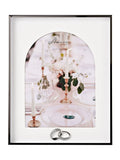 Widdop Silver Amore Box Arch Photo Frame with Rings for 6 x 8 photos (British brand)