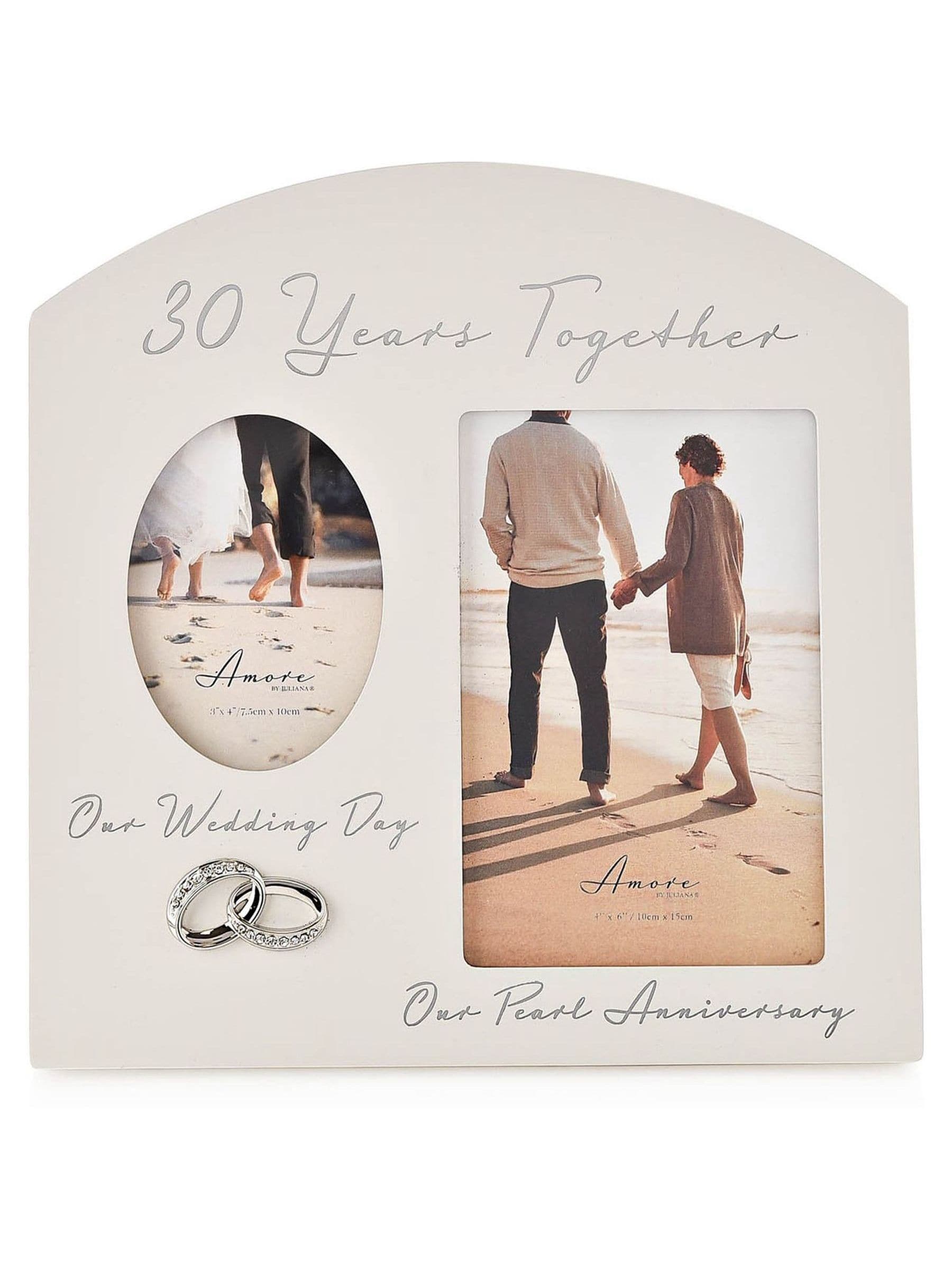 Widdop Grey Amore anniversary double photo frame, UK version