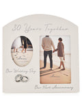 Widdop Grey Amore anniversary double photo frame, UK version