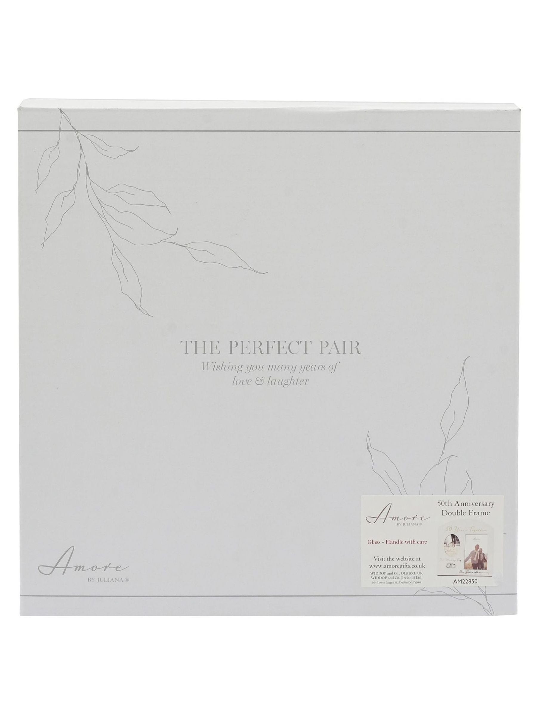 Widdop Grey Amore anniversary double photo frame, UK version