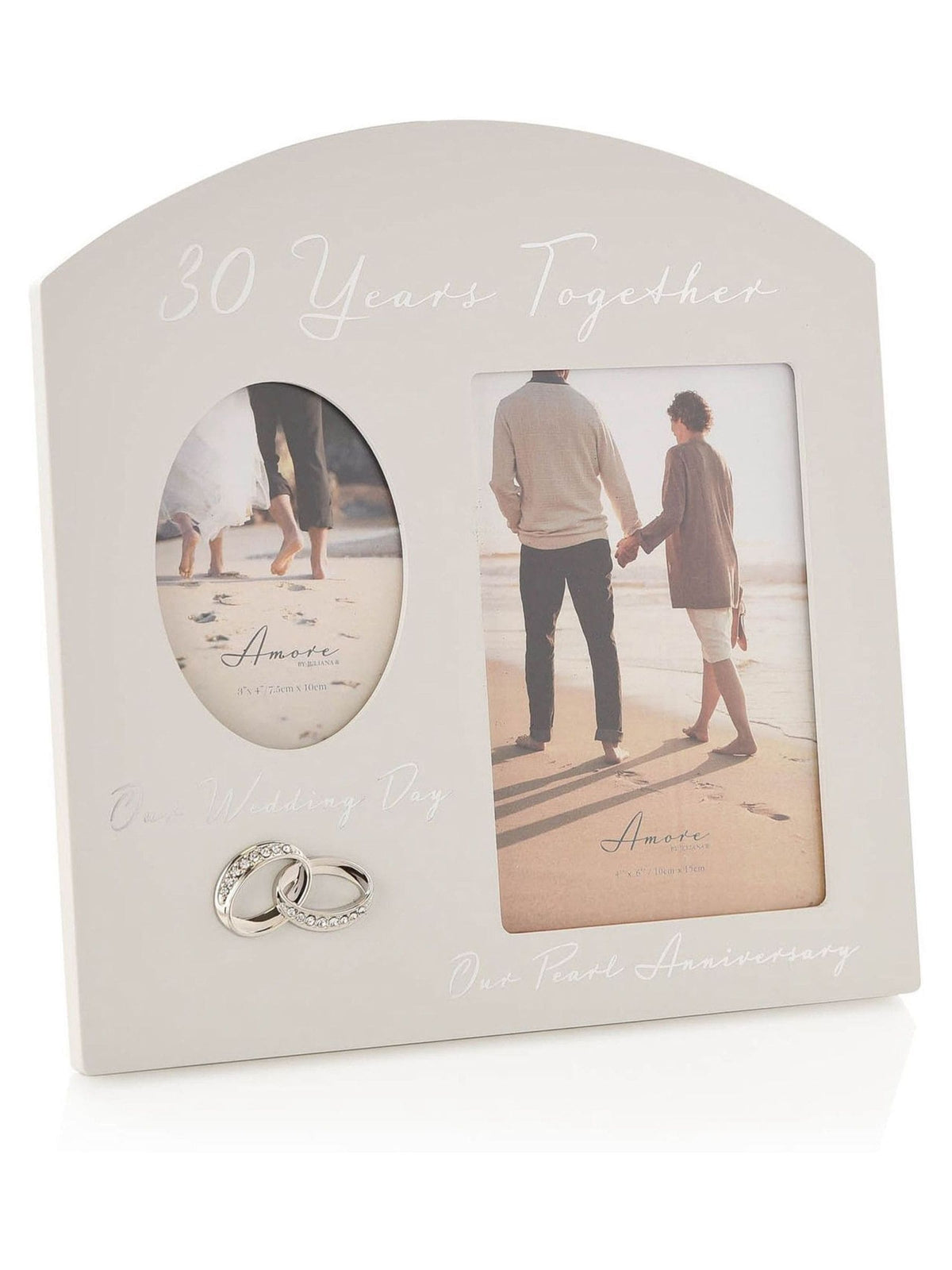 Widdop Grey Amore anniversary double photo frame, UK version