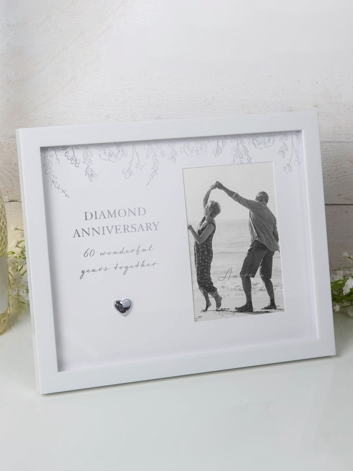 Widdop White Amore Diamond Anniversary Frame 4" x 6