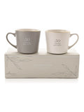 Widdop set of 2 grey 50th anniversary amore mugs, UK version