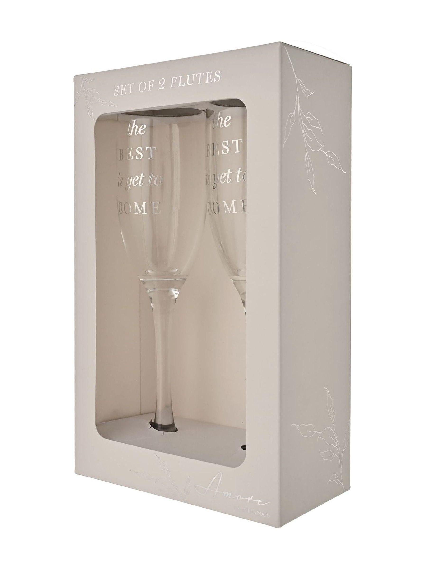 Amore By Juliana champagne flutes set of 2 with inscription (British brand)