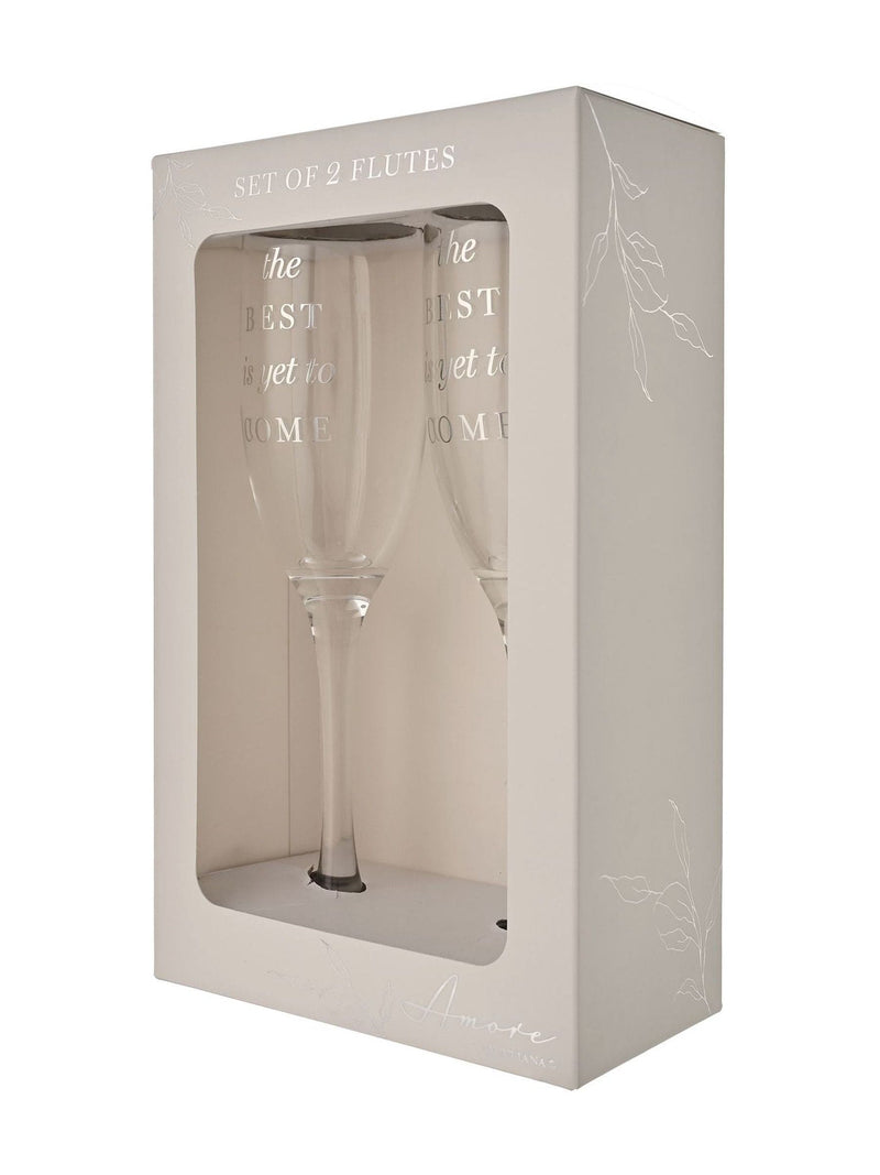 Amore By Juliana champagne flutes set of 2 with inscription (British brand)