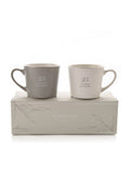 Widdop grey 25th anniversary amore mugs set - British product