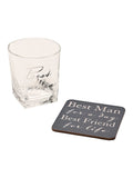 Amore by Juliana Best Man whisky glass and coaster set, UK version