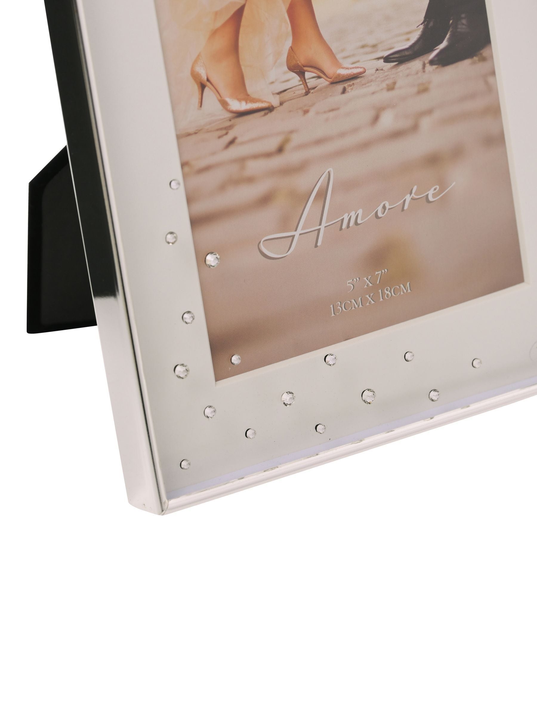 Amore silverplated box frame with crystals 5 x 7 - British product
