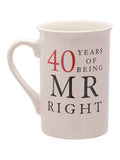 Amore by Juliana ivory 40 years anniversary ceramic mugs gift set 10.5cm (British brand)