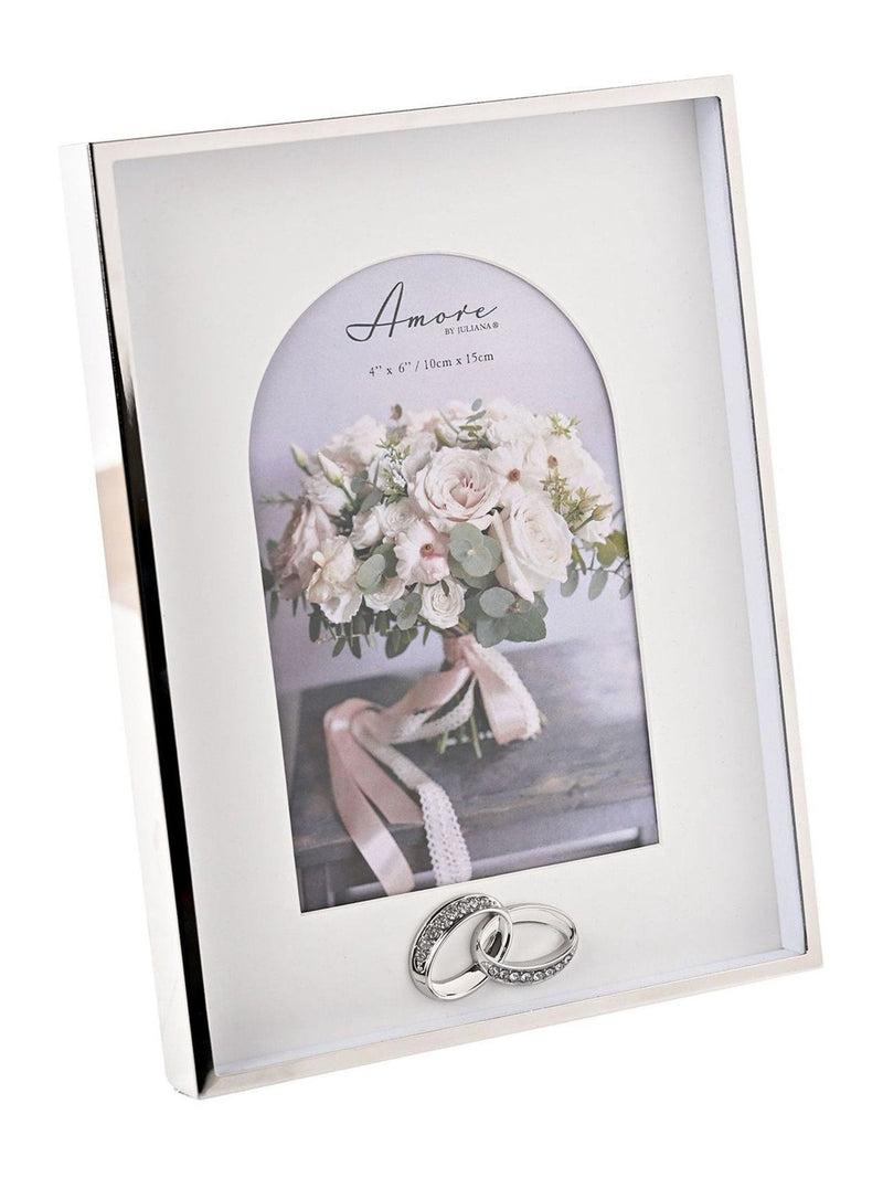 Widdop silver arch photo frame with rings 4x6, imported from the UK