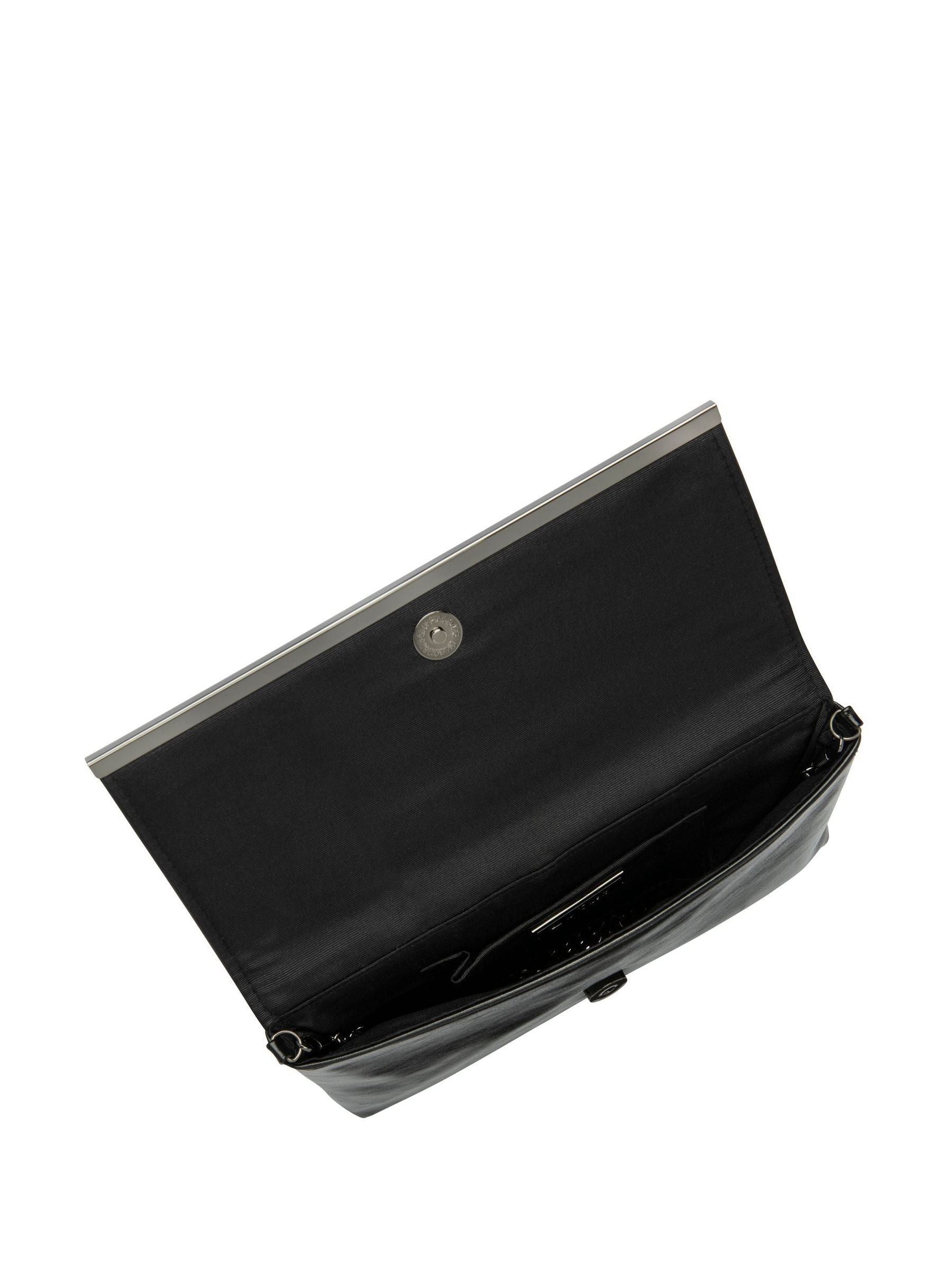 Lotus Black Patent Clutch Handbag