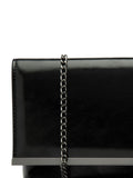Lotus Black Patent Clutch Handbag