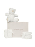 Emile Et Rose White Kelsey Knitted Mitt Boottee & Toy Gift Set