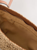 Natural raffia effect cross-body bag with recycled lining (British brand)