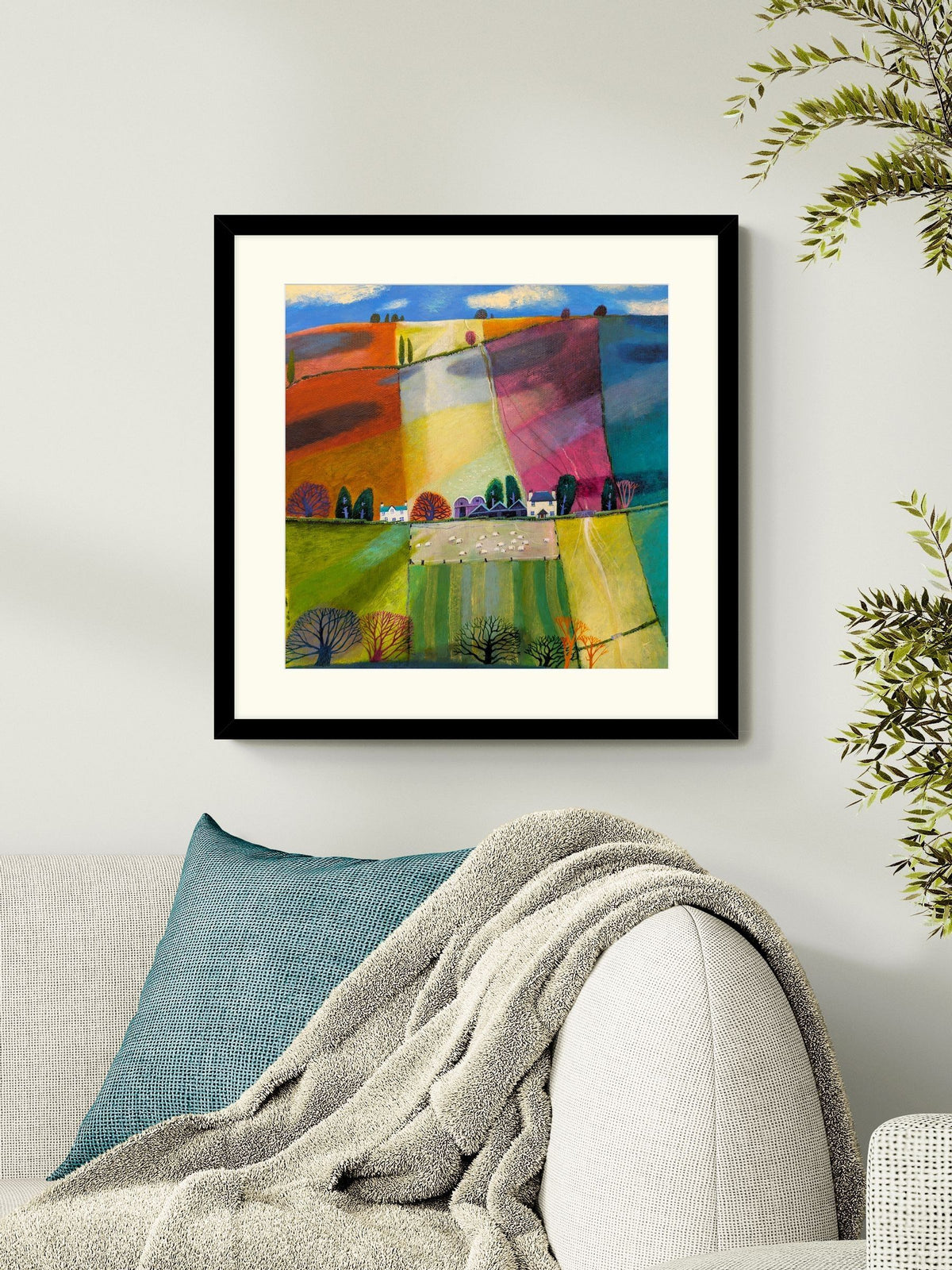 Artko Black Rolling Clouds by Debbie Lush framed art 61.5cm square - British product