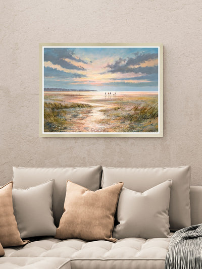 Next Artko Champagne Sea Breeze Stroll Framed Art by Michael Sanders 64x84x4cm- Buy online at McGrocer