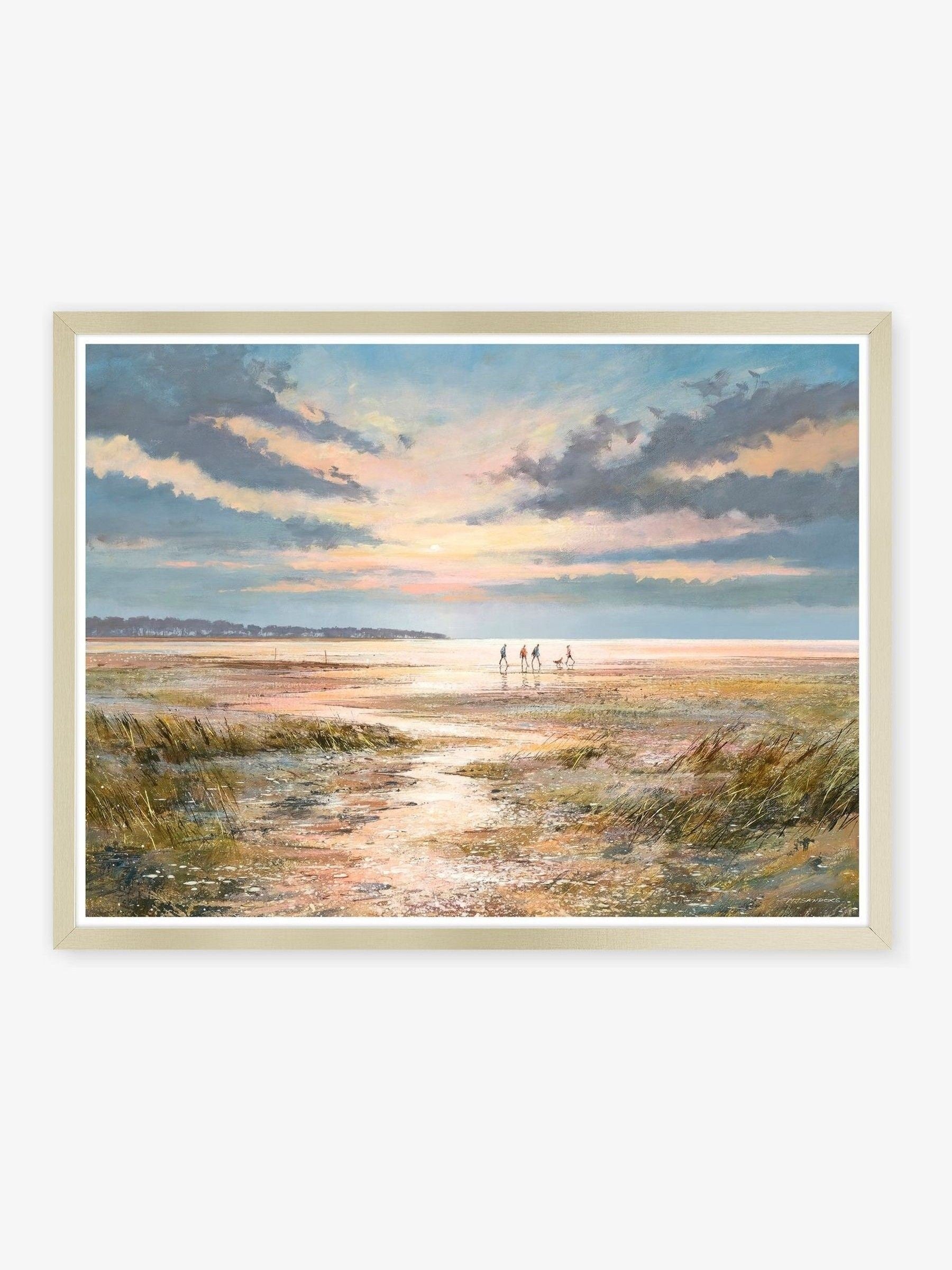 Artko Champagne Sea Breeze Stroll framed art 64x84x4cm - British product