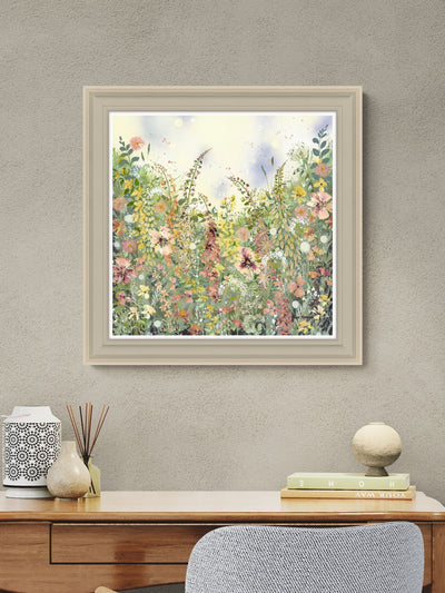 Next Artko Taupe Floral Print Fantasia Framed Art 59cm x 59cm- Buy online at McGrocer