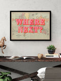 Artko Black Where Next World Map Designs Framed Art 73.5x53.5cm - British product