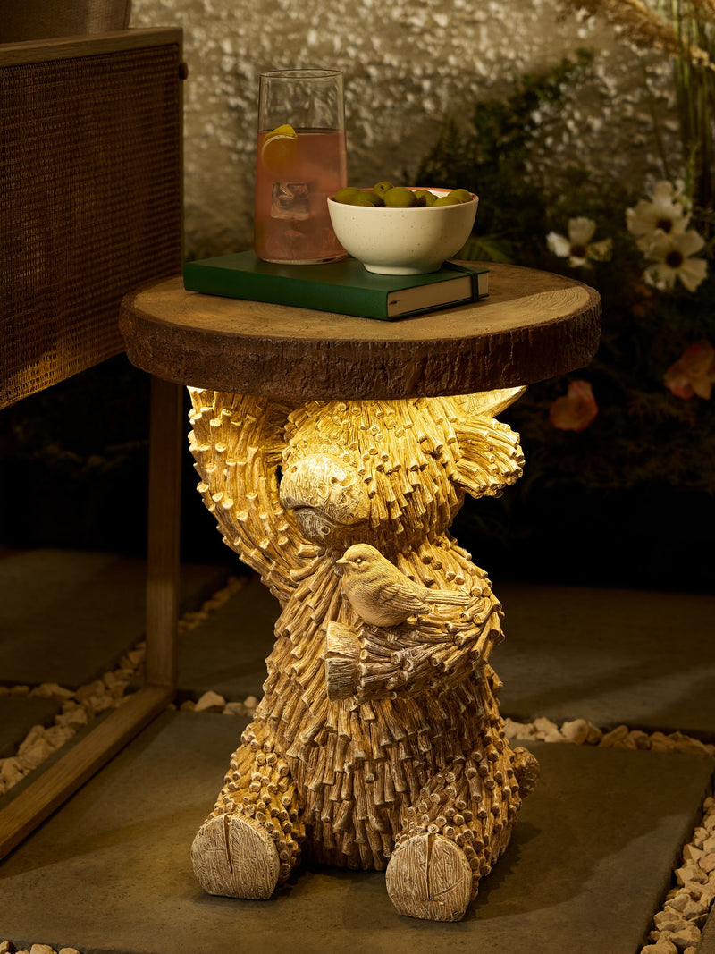 Hamish Highland Cow solar side table - British product