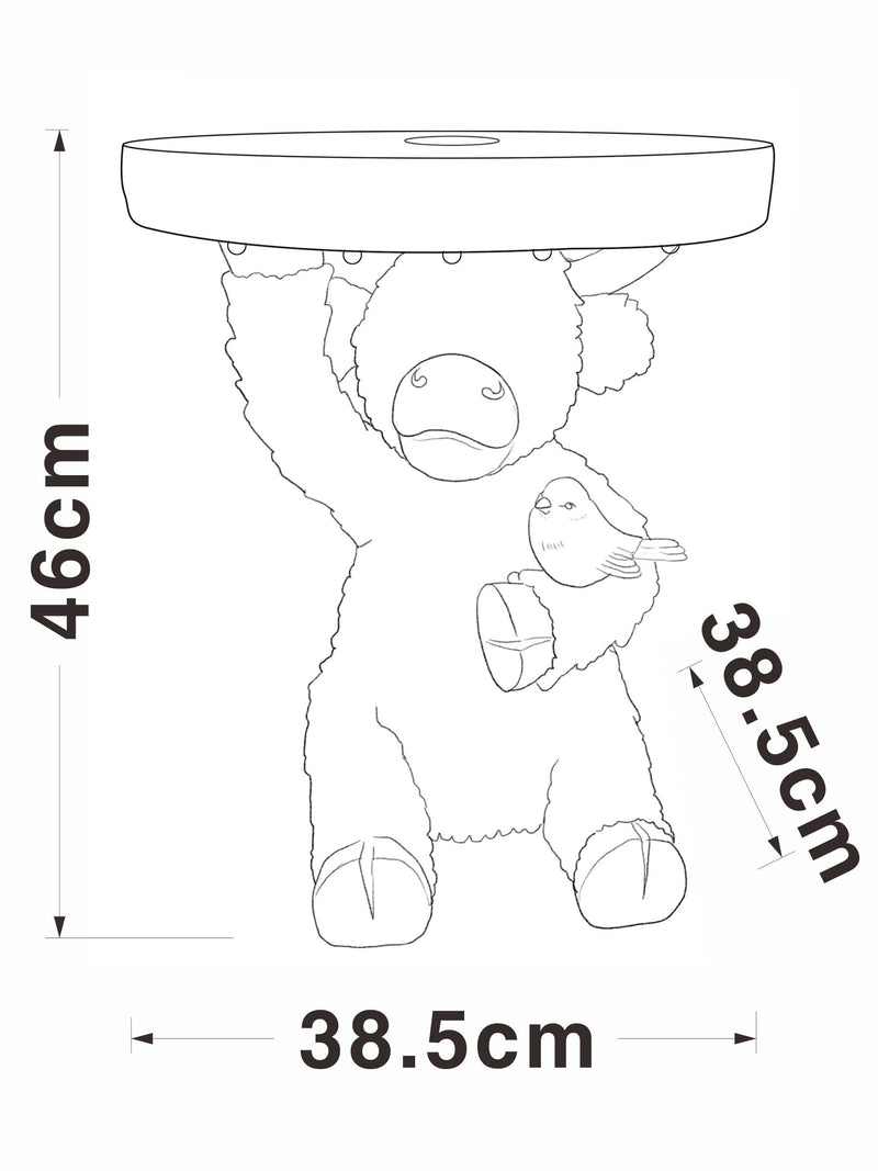 Hamish Highland Cow solar side table - British product