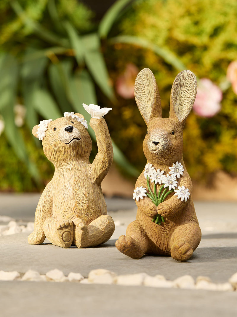 Bertie and Rosie character solar lights pair 21cm, UK version