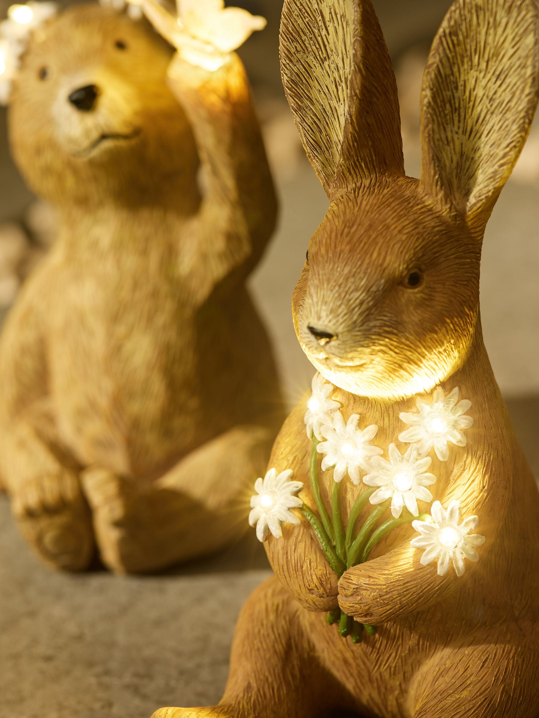 Bertie and Rosie character solar lights pair 21cm, UK version