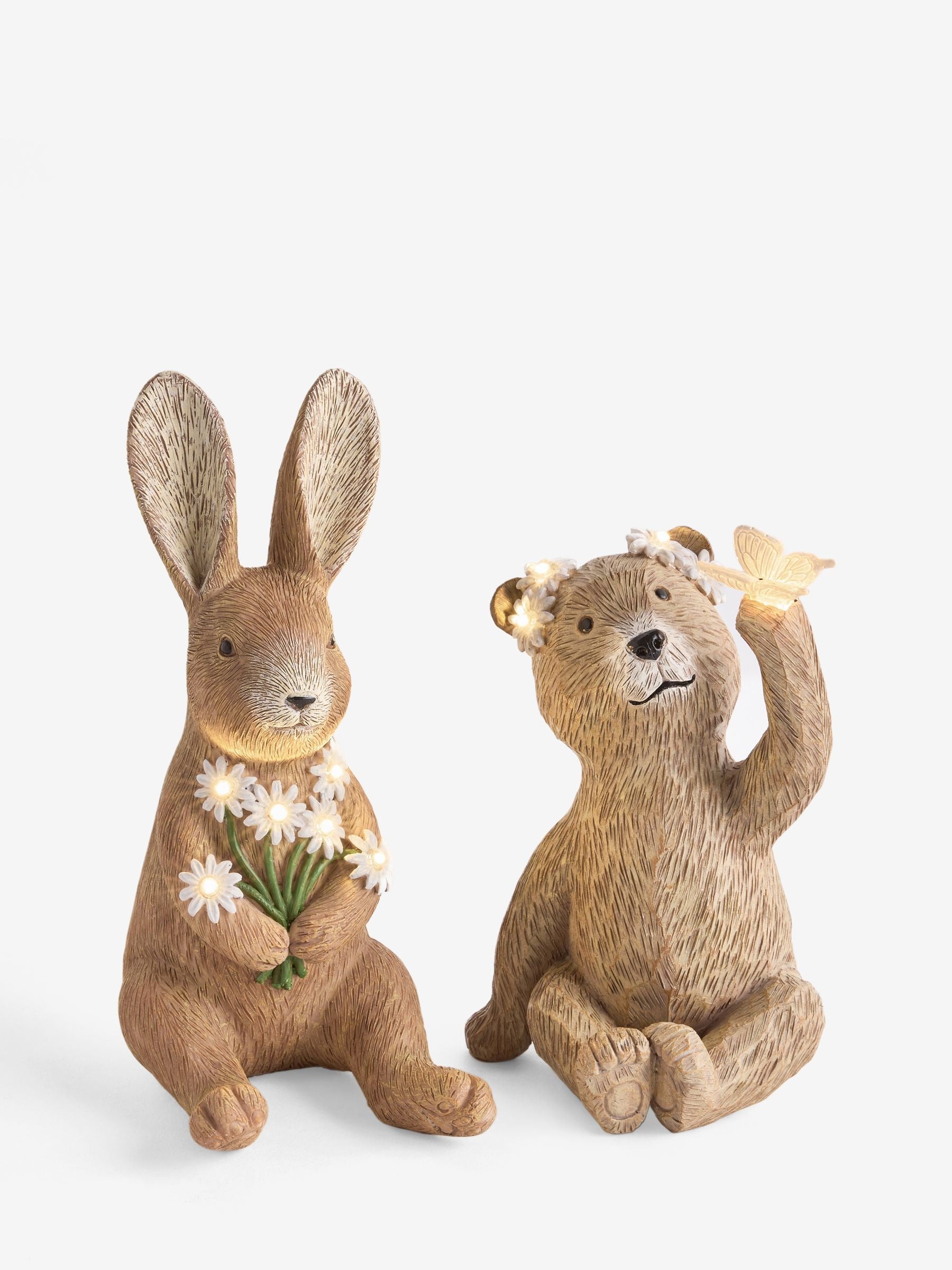 Bertie and Rosie character solar lights pair 21cm, UK version
