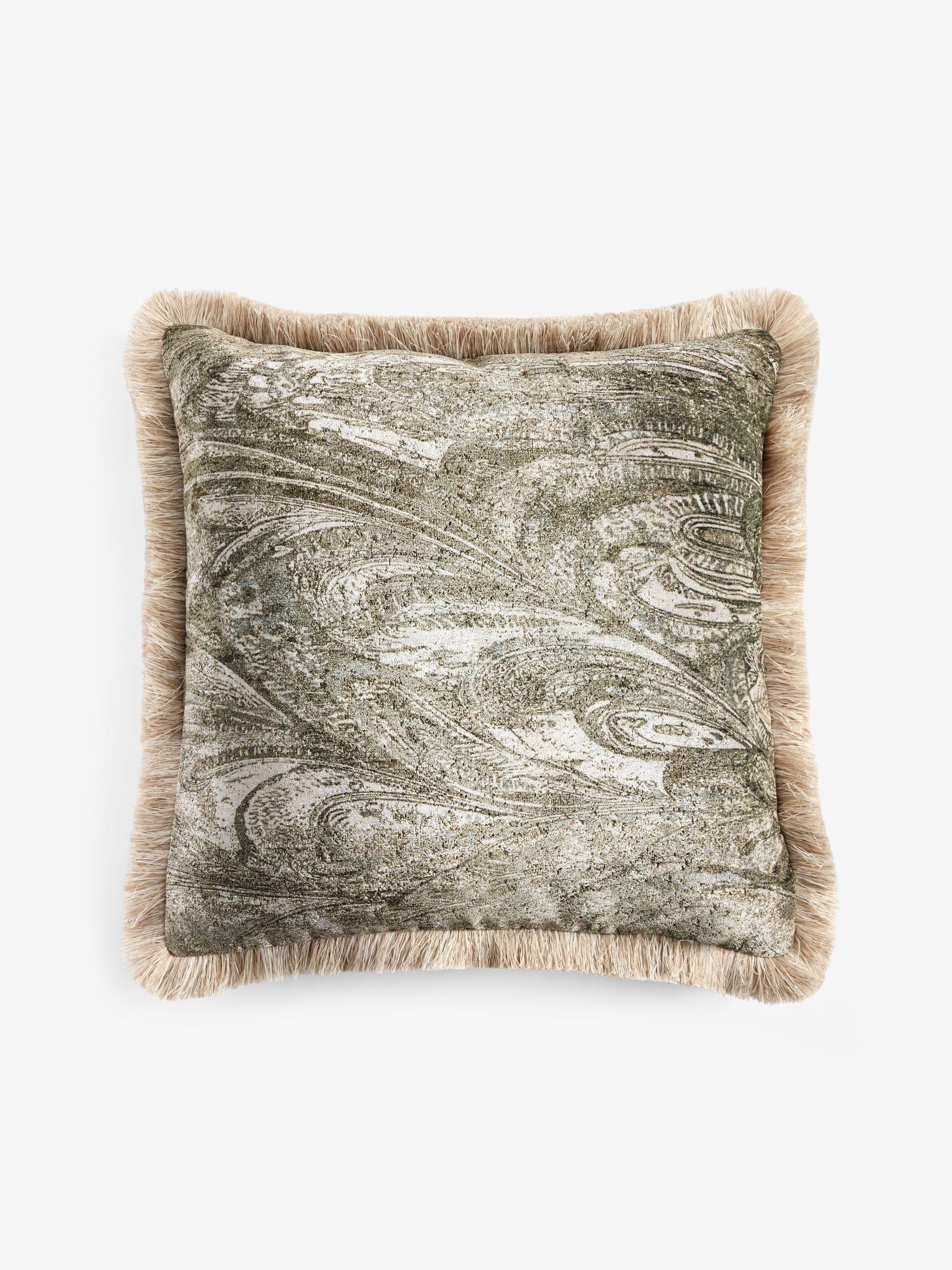N. Premium green paisley cushion 50x50cm (British brand)