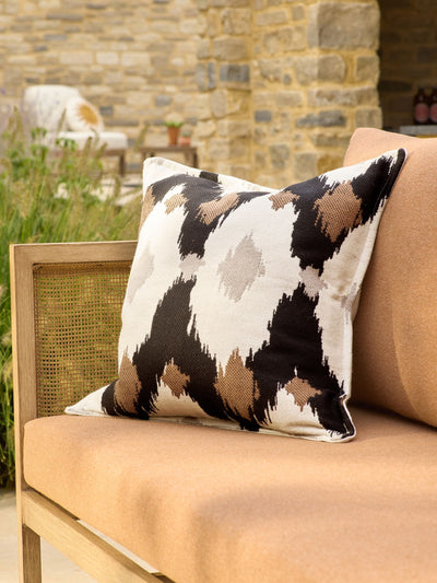 Next Indoor Outdoor Woven Ikat Cushion - Black/White - 50 x 50cm- Buy online at McGrocer