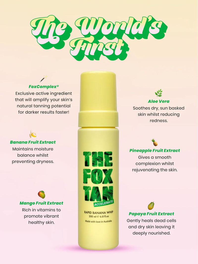 The Fox Tan Rapid Banana Whip tan accelerator 200ml (British brand)