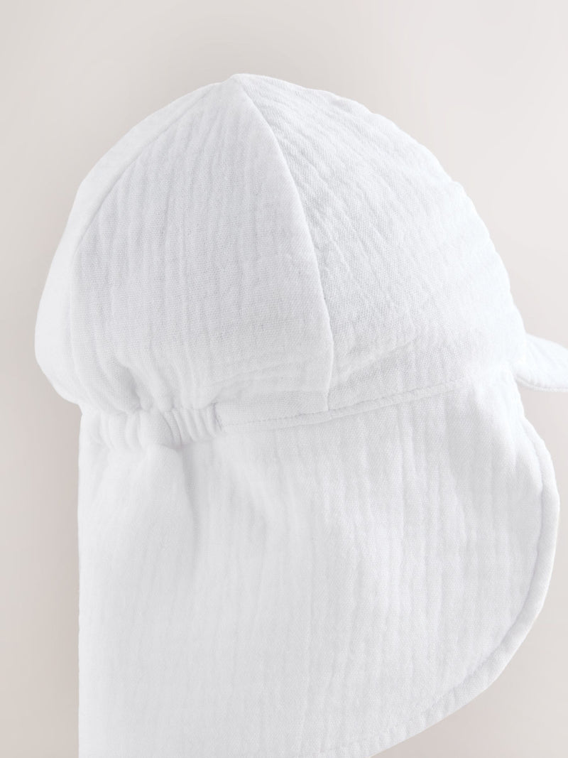 White crinkle baby legionnaire hat (British brand)