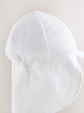 White crinkle baby legionnaire hat (British brand)