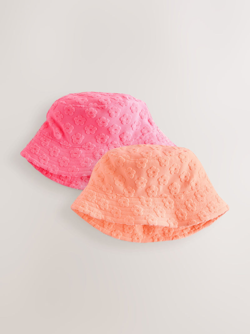 Baby bucket hat 2 pack fluro pink and orange (British brand)