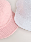 Baby hats pink and white broderie bow back 2 pack, UK version