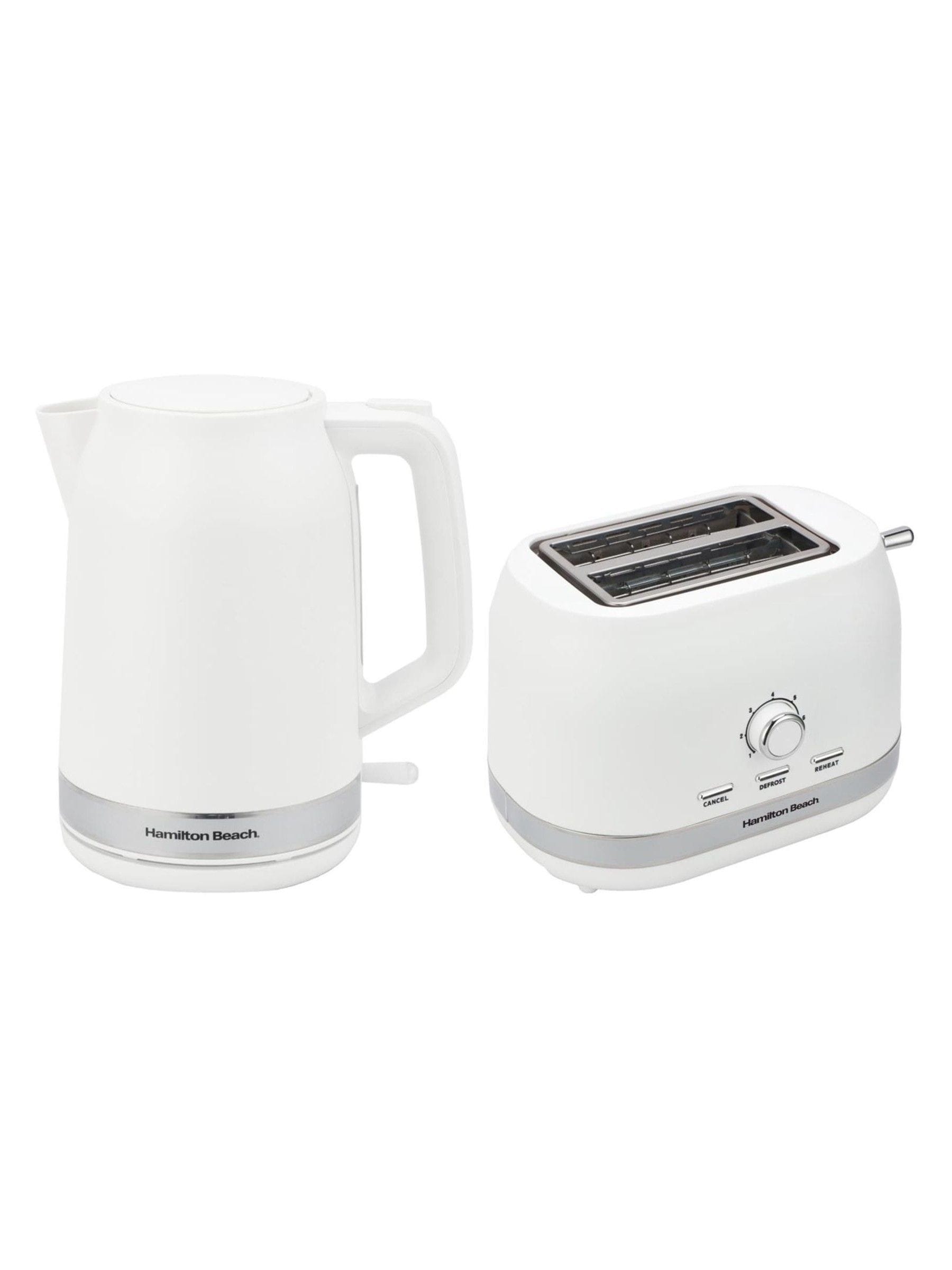 Hamilton Beach White Ella Breakfast Kettle and Toaster Set