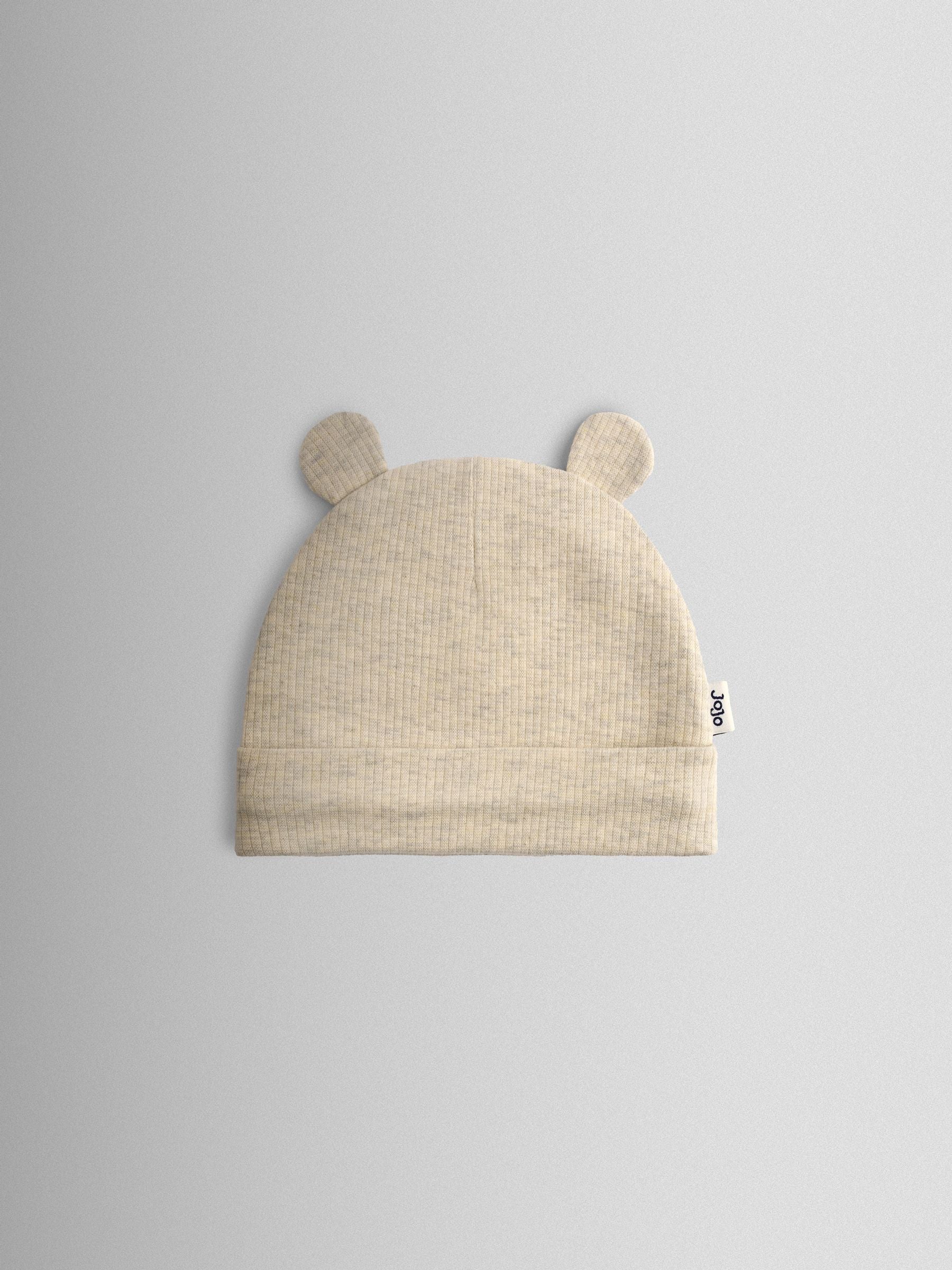 JoJo Maman Bébé bear hat 3-pack in sage, blue, beige, UK version