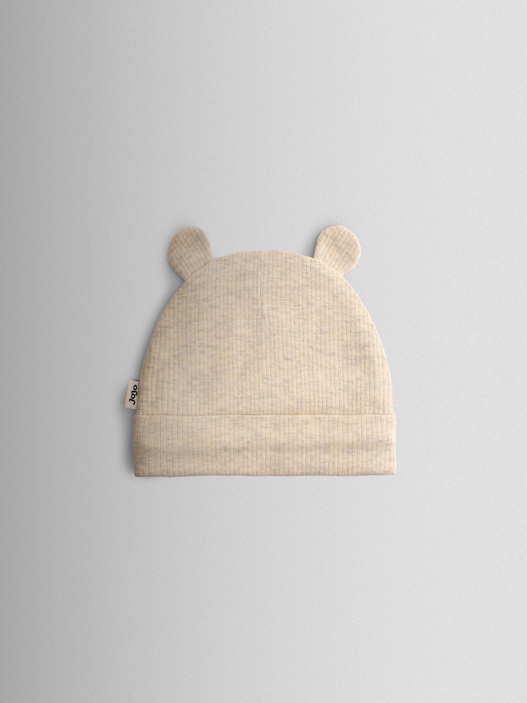 JoJo Maman Bébé bear hat 3-pack in sage, blue, beige, UK version