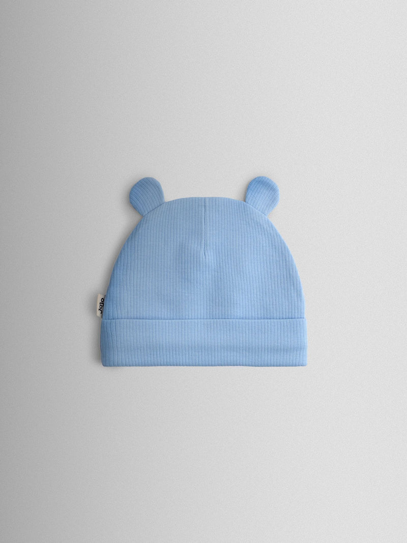 JoJo Maman Bébé bear hat 3-pack in sage, blue, beige, UK version