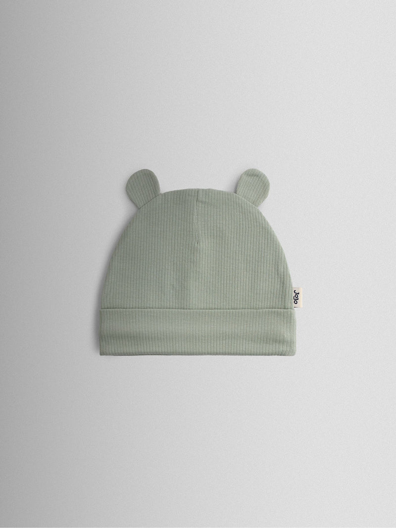 JoJo Maman Bébé bear hat 3-pack in sage, blue, beige, UK version
