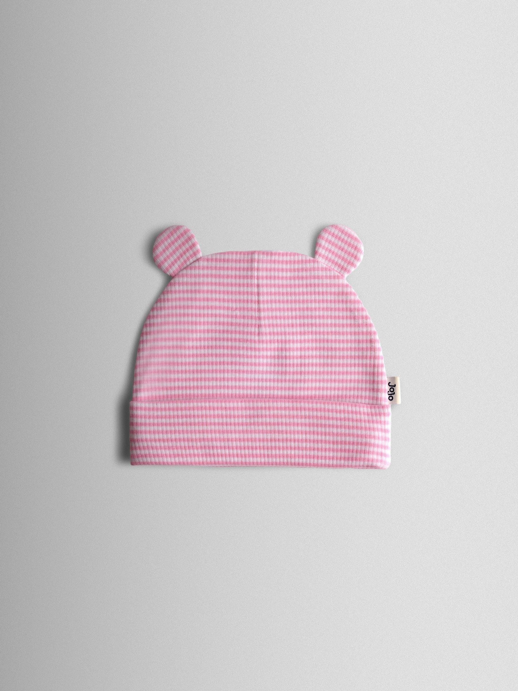 JoJo Maman Bébé 3-pack baby bear hats with 3D ears, imported from the UK