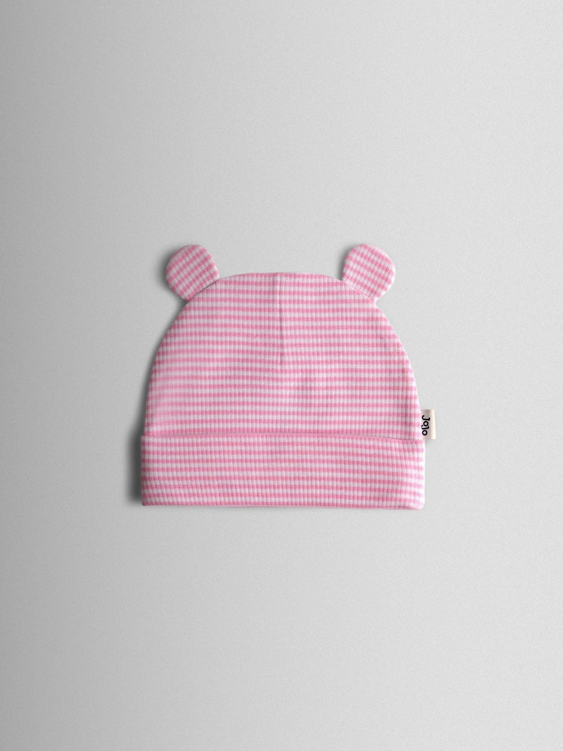 JoJo Maman Bébé 3-pack baby bear hats with 3D ears, imported from the UK