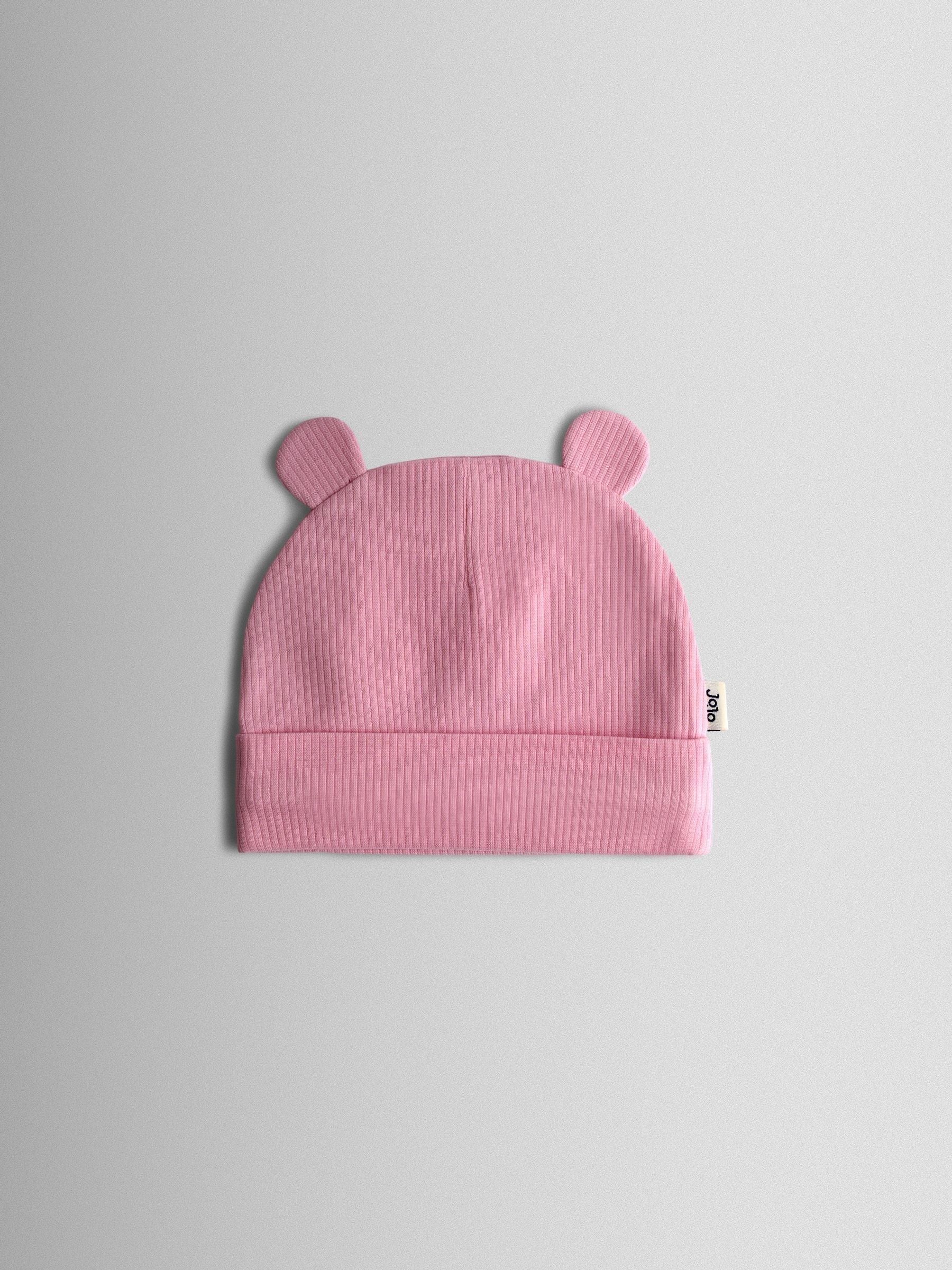 JoJo Maman Bébé 3-pack baby bear hats with 3D ears, imported from the UK