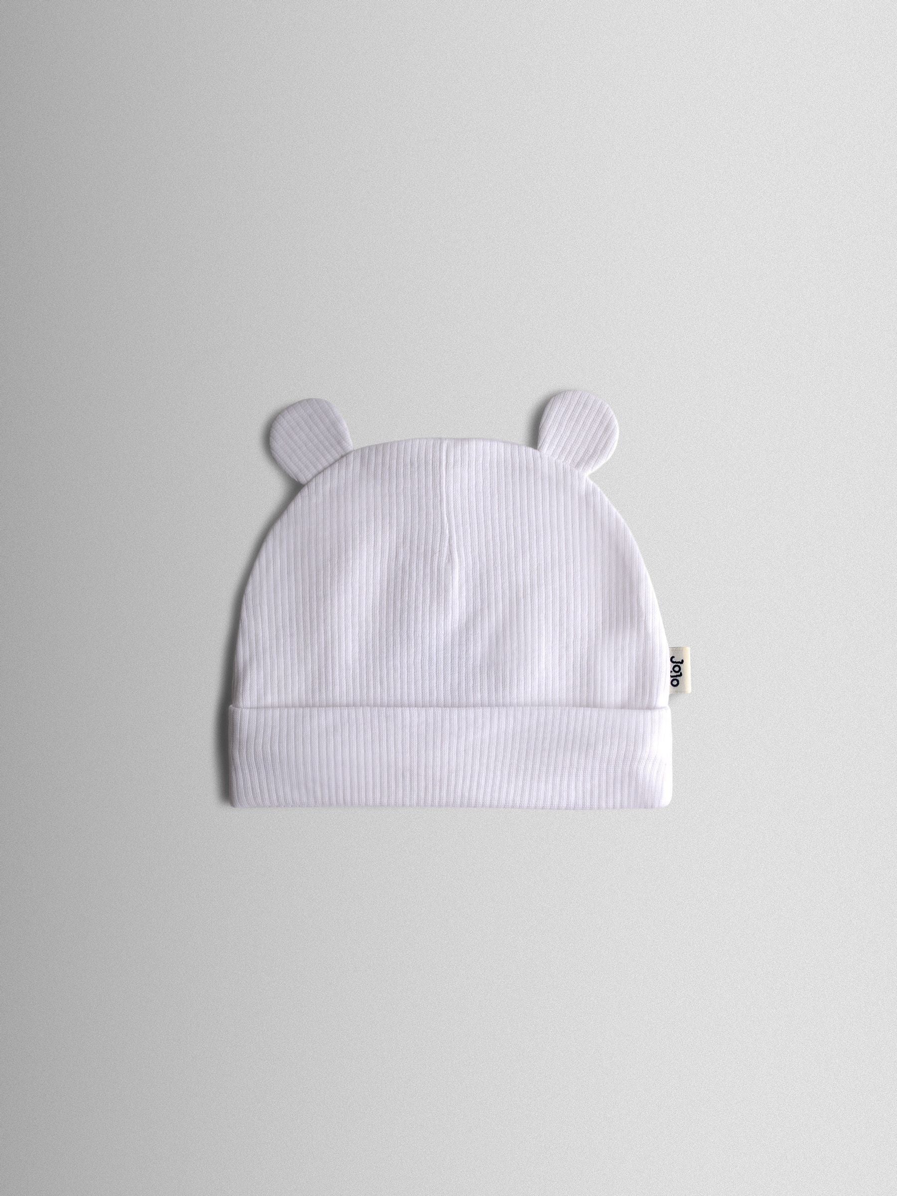 JoJo Maman Bébé 3-pack baby bear hats with 3D ears, imported from the UK