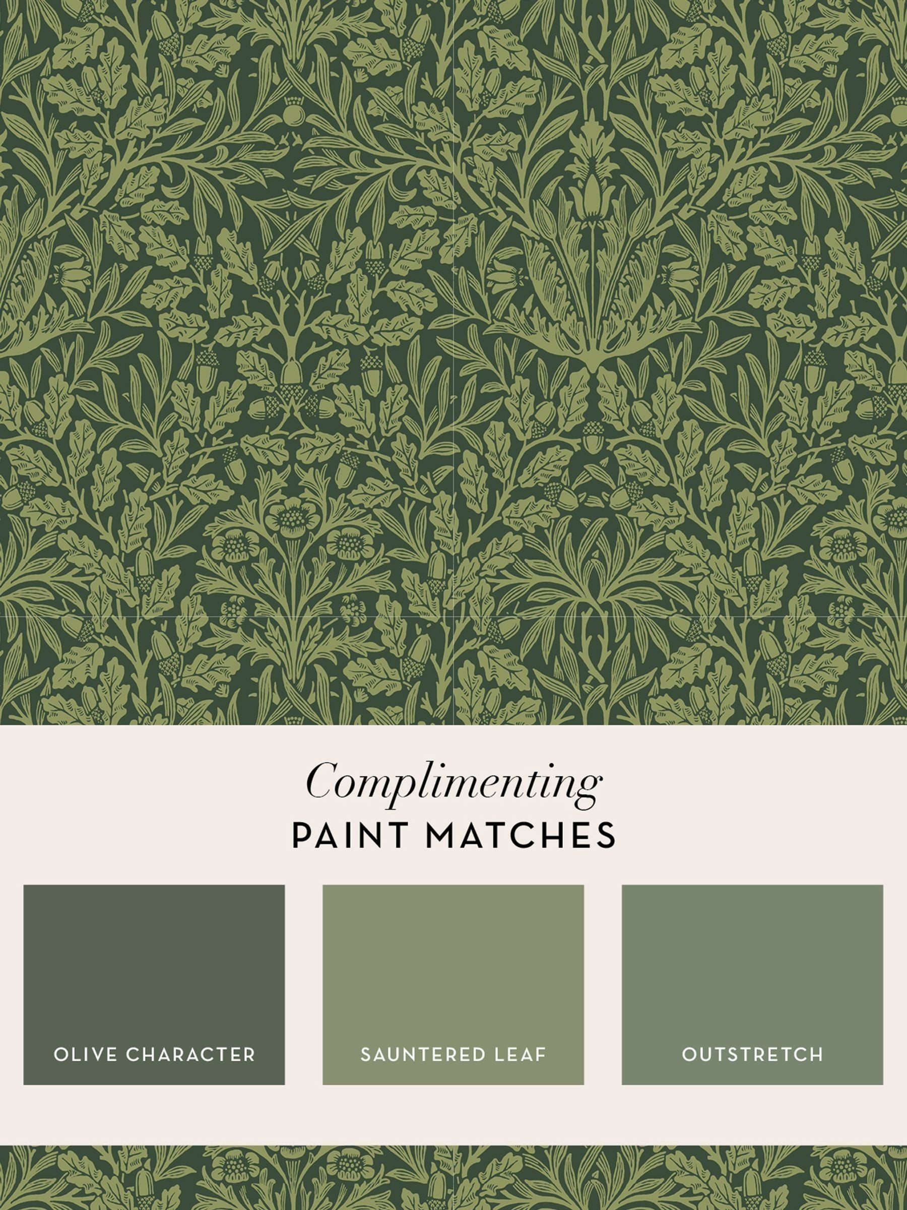 William Morris Garden Green Acorn wallpaper sample A4 (British brand)