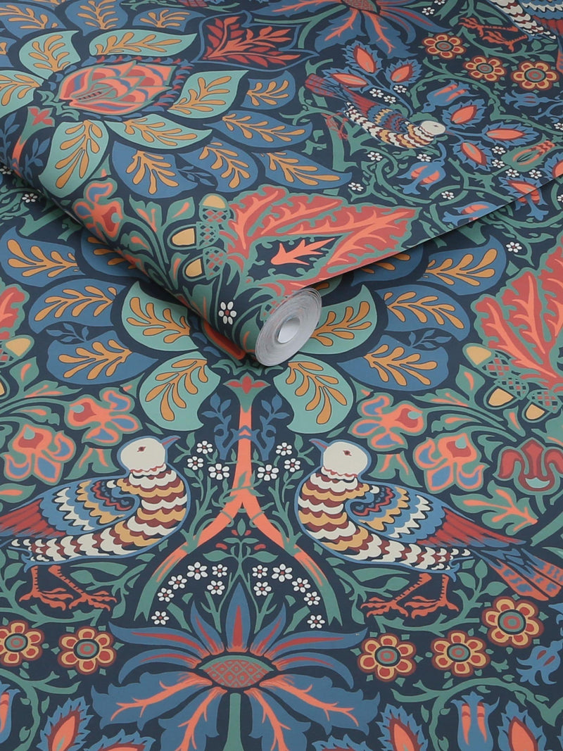 William Morris At Home Midsummer Dove and Rose wallpaper sample A4 (British brand)